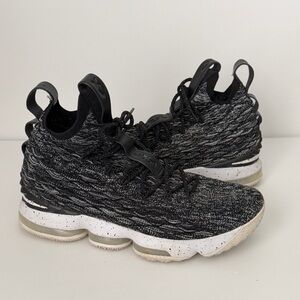 Nike LeBron 15 XV Ashes Black White Oreo Basketball Shoes 897648-002 Size 9